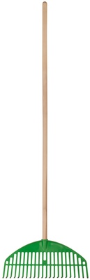 Грабли веерные пластиковые "Оазис", 22 зуба, 440 мм, с деревянным черенком (010819-1)