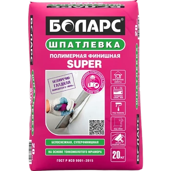 БОЛАРС шпатлевка финишная super (белоснежная) 20 кг