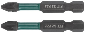 Биты кованые ударные, сталь S2, односторонние  50 мм PZ2, Профи 2 10., блистер