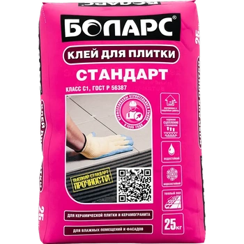 БОЛАРС Клей для плитки СТАНДАРТ (С1) 25 кг