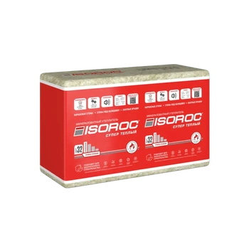 Утеплитель ISOROC Изорок Супер Теплый 1000х610, 50 мм 10пл/6,1м2 0,305м3