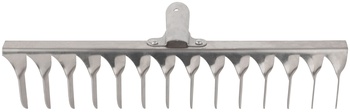 Грабли, витой зуб, нержавеющая сталь, 14 зубьев, без черенка