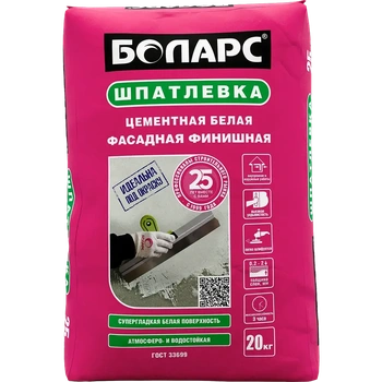 БОЛАРС Шпатлевка цементная ФАСАДНАЯ ФИНИШНАЯ 20 кг
