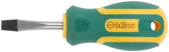 Отвертка "Контур", CrV сталь, прорезиненная ручка  6х38 мм SL