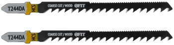 Полотна по дереву двусторонние, HCS, шлифованные под свободным углом зубья, 100/75 мм (T244DA), 2 10