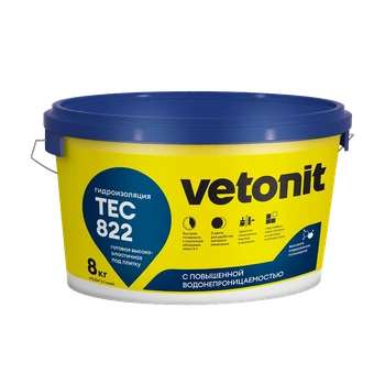 Гидроизоляция акриловая Vetonit Weber.tec 822 розовая 8 кг