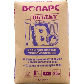 БОЛАРС ОБЪЕКТ клей для ТЕПЛОИЗОЛЯЦИИ МОРОЗОСТОЙКИЙ (ДО