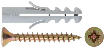 Крепление для плинтусов.Комплект: дюбель с шурупом 6х30/4х30 (фасовка 12 10)