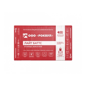 Утеплитель ROCKWOOL Роквул Лайт Баттс (37кг/м3) 1000х600, 100 мм 5пл/3м2 0,3м3